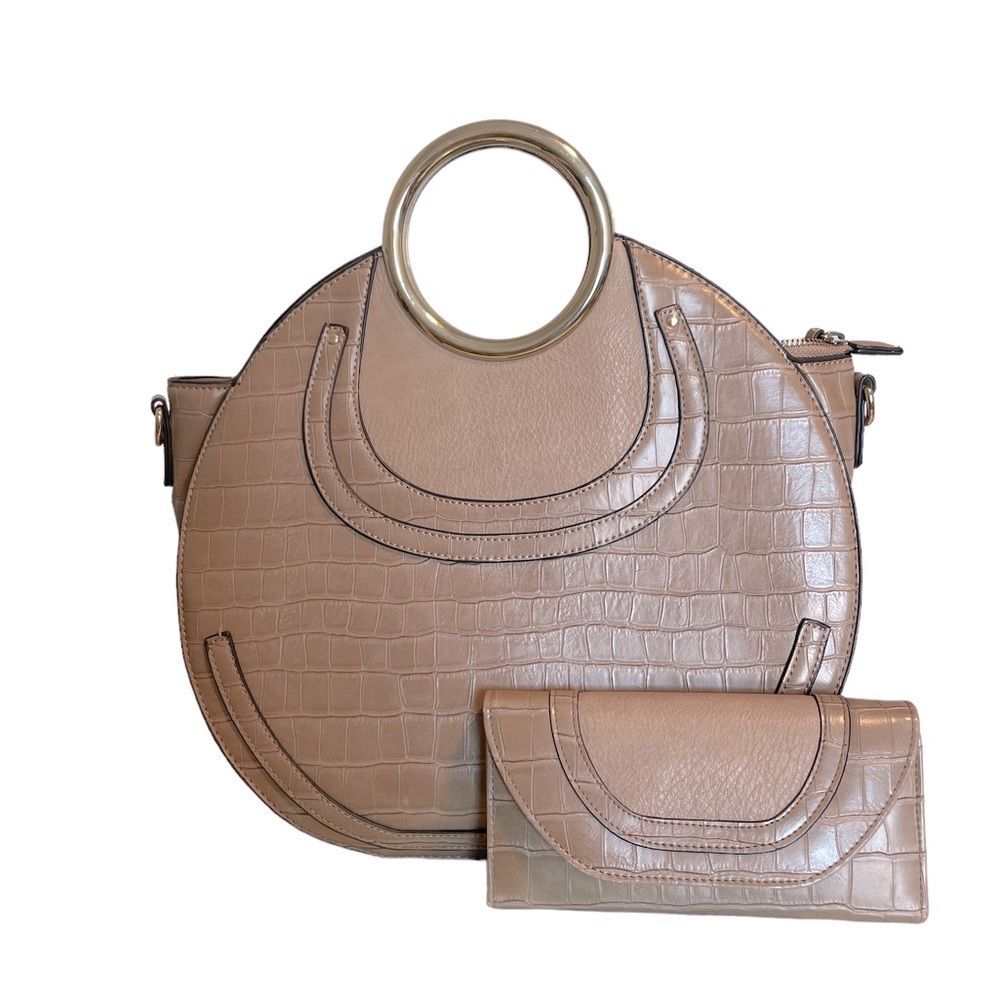 C Est 1946 Large handbag/Wallet With Crossbody Strap Crocodile Print Bag